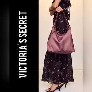 NWT! Victoria's Secret Nylon Hobo Bag with Faux-leather Strap